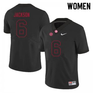 NCAA Women's Alabama Crimson Tide #6 Khyree Jackson Stitched College 2021 Nike Authentic Black Football Jersey TH17X51IF